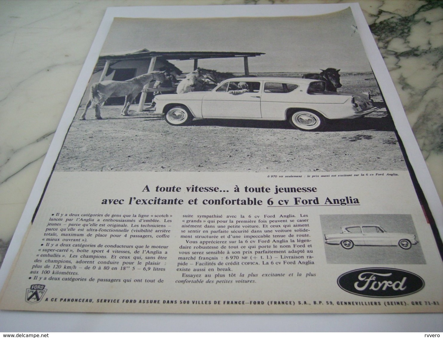 ANCIENNE PUBLICITE  AUTO FORD ANGLIA 1961 - Cars