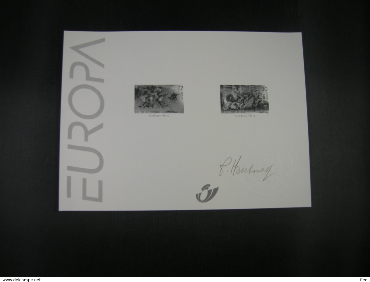 BELG.1997 2693 & 2694 : " Europa 1997 ,verhalen En Legenden / Histoires Et Légendes " Signé /handtekening René Hausman - Feuillets N&B Offerts Par La Poste [ZN & GC]