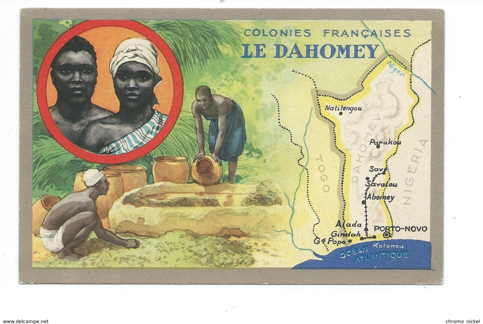 Chromo 14 X 9 Cm DAHOMEY Colonies Françaises Pub: Lion Noir TB 2 Scans - Sonstige & Ohne Zuordnung