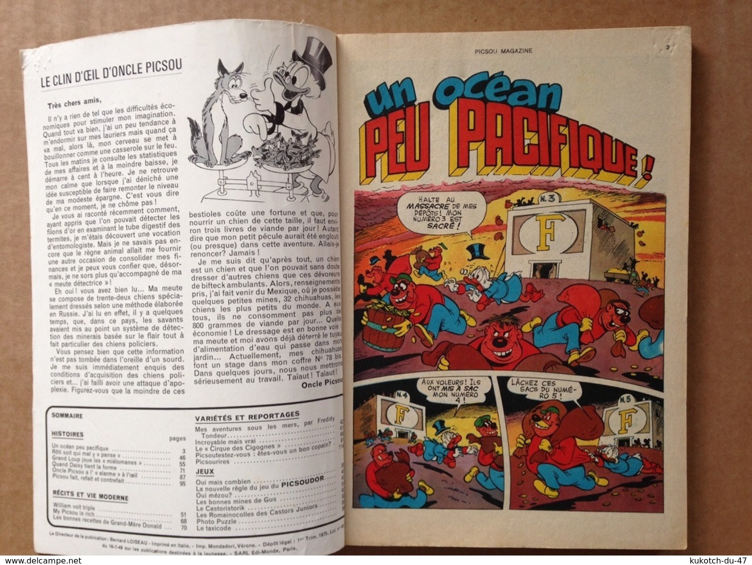 Disney - Picsou Magazine - Année 1975 - N°37 (avec Grand Défaut D'usure) - Picsou Magazine