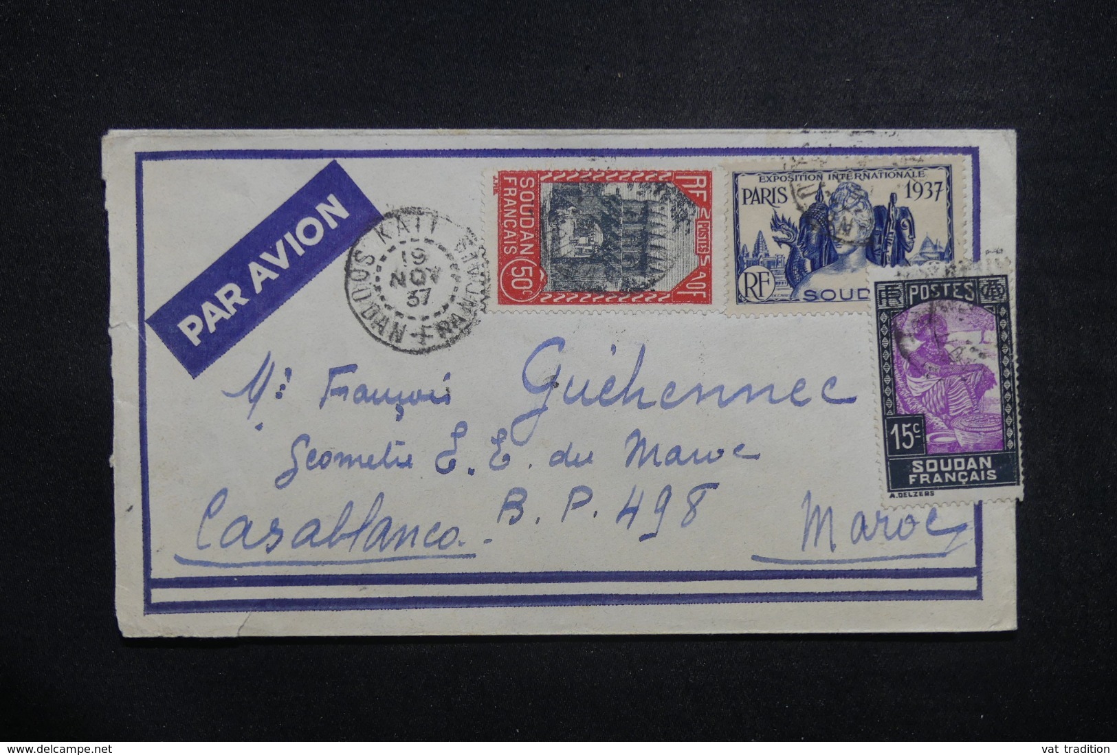 SOUDAN - Enveloppe De Kayes Par 1er Voyage D'essai Bamako / France Avec Escales En 1937 - L 43016 - Covers & Documents