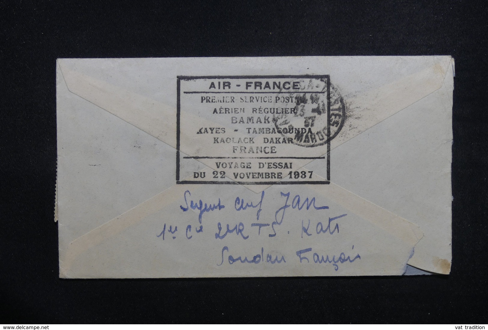 SOUDAN - Enveloppe De Kayes Par 1er Voyage D'essai Bamako / France Avec Escales En 1937 - L 43016 - Storia Postale