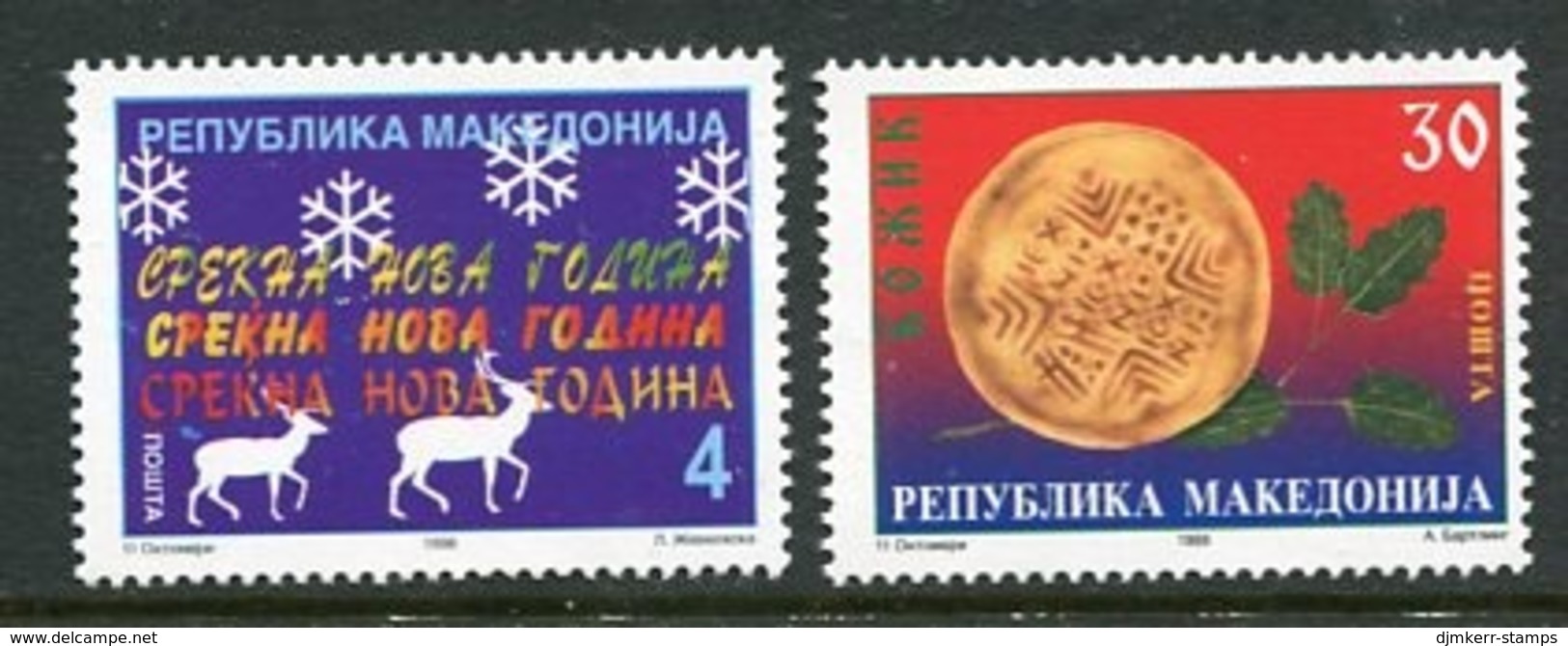 MACEDONIA 1998 Christmas And New Year MNH / **.  Michel 147-48 - Macédoine Du Nord