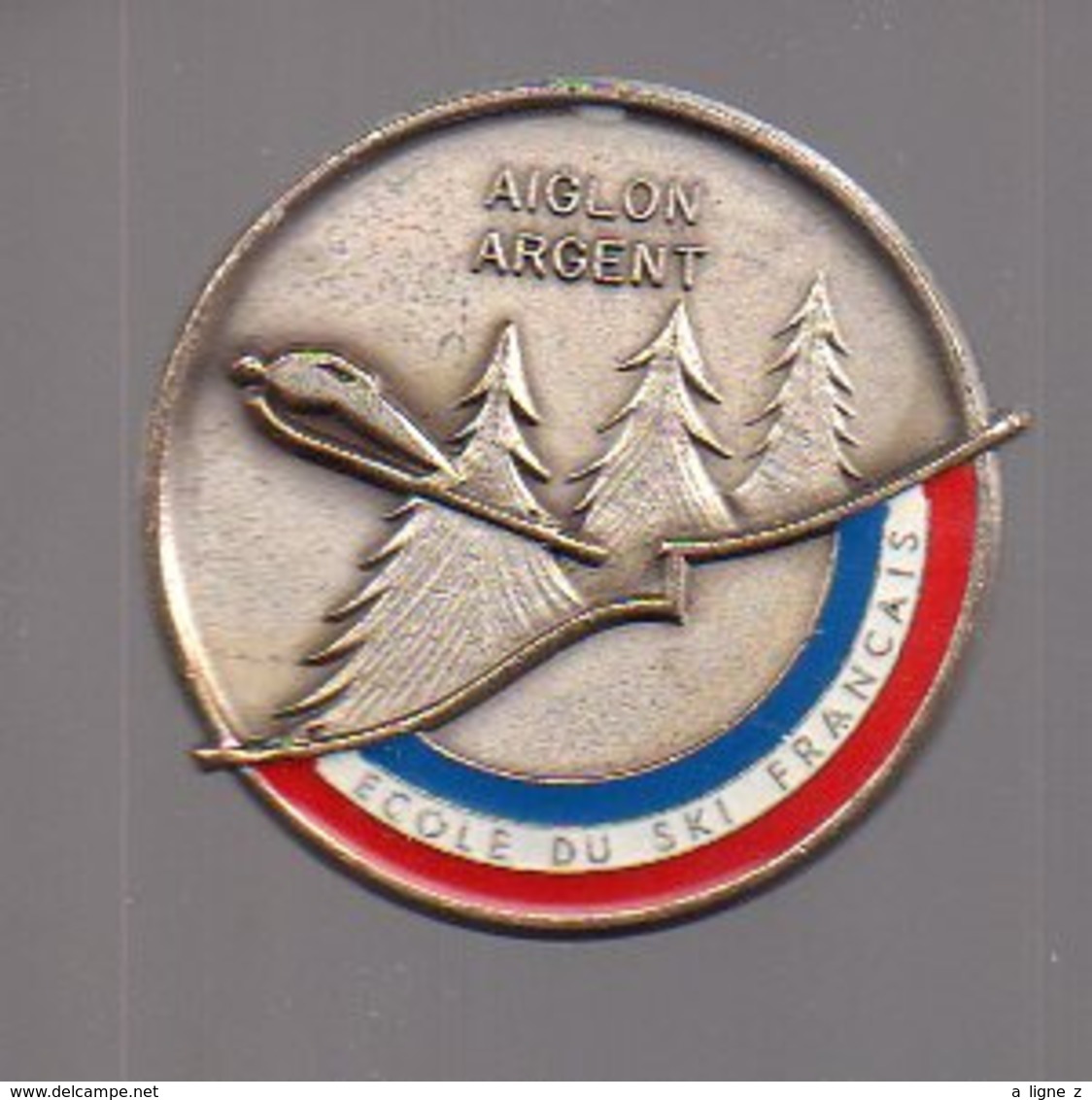 REF : MON1 : Badge Médaille AIGLON D'ARGENT Ecole De Ski Français - Sports D'hiver