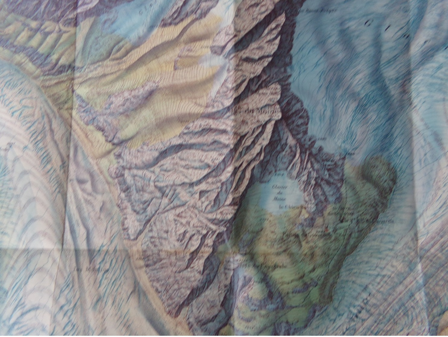 Carte Du Massif Du Mont Blanc Par  Aiguille Verte  90 Par 70 Environ Tres Belle Rare  Papier épais - Topographical Maps
