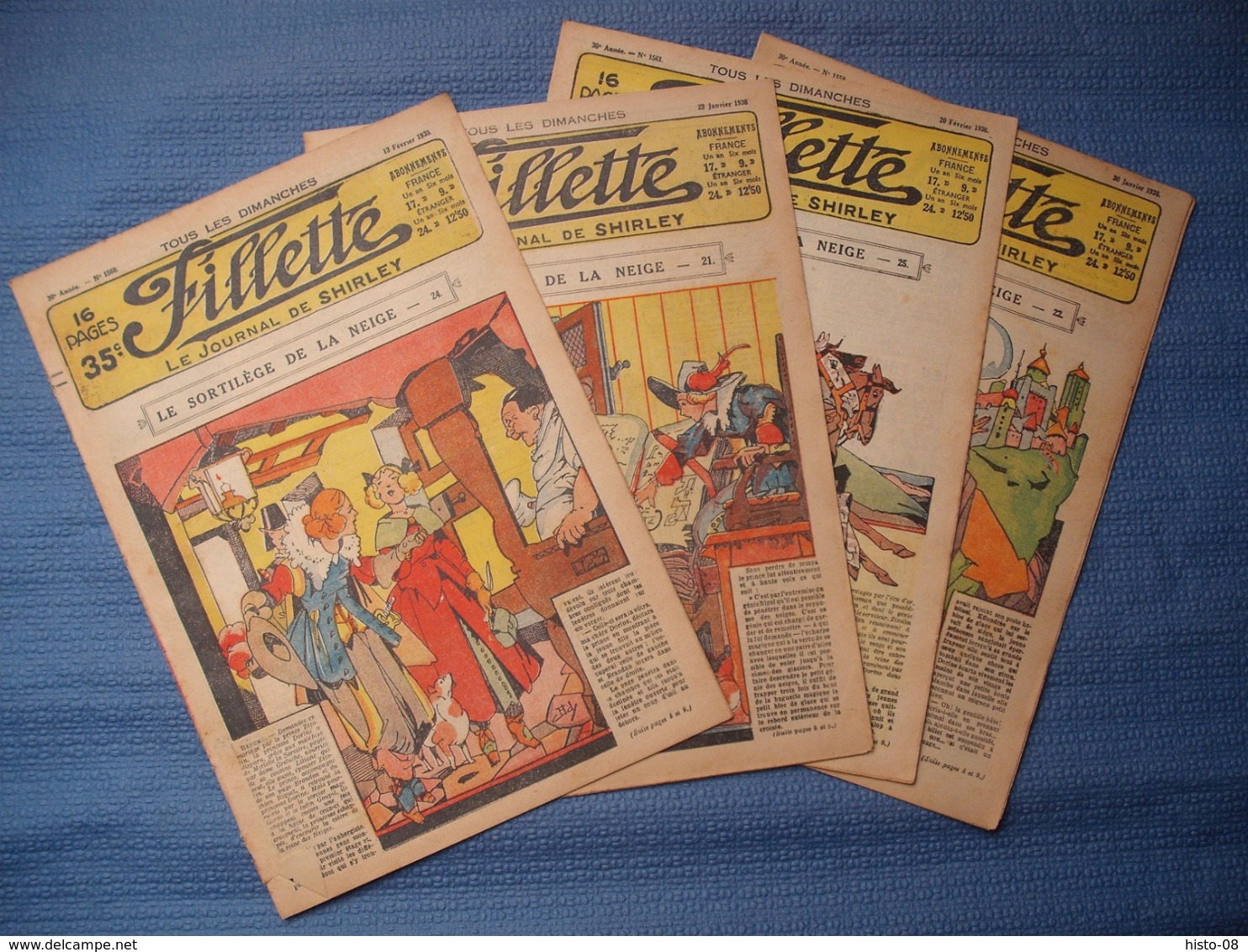 FILLETTE : 1938 : LOT De 4 Numeros : 1557 - 1558 - 1560 - 1561  : LE SORTILEGE DE LA NEIGE - Fillette