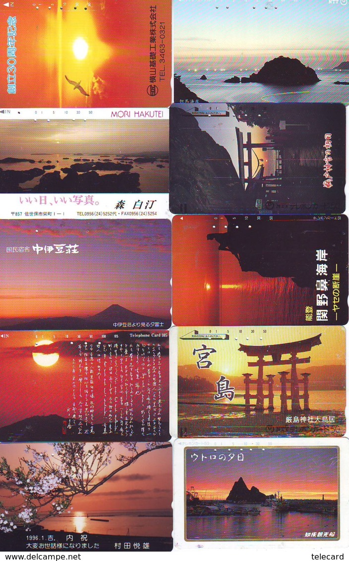 10 Telecartes - LEVER / COUCHER De SOLEIL  Sunrise / Sunset - Sonnenaufgang / Sonnenuntergang (A-148) Phonecards - Landscapes