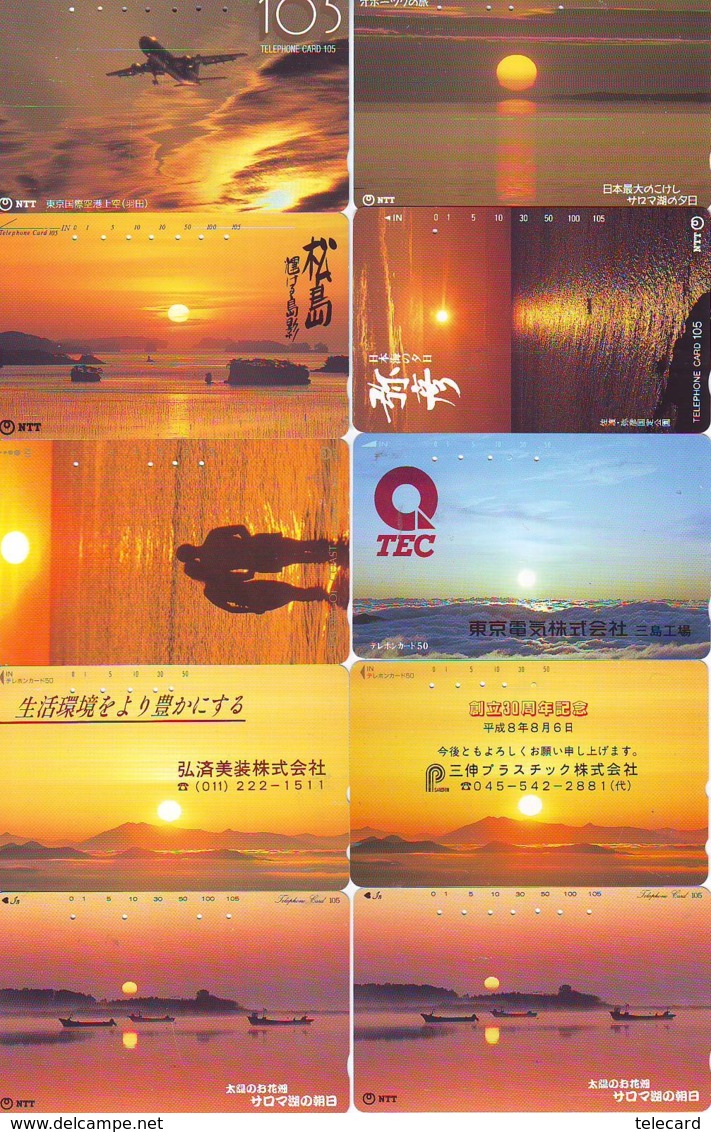 10 Telecartes - LEVER / COUCHER De SOLEIL  Sunrise / Sunset - Sonnenaufgang / Sonnenuntergang (A-161) Phonecards - Paysages