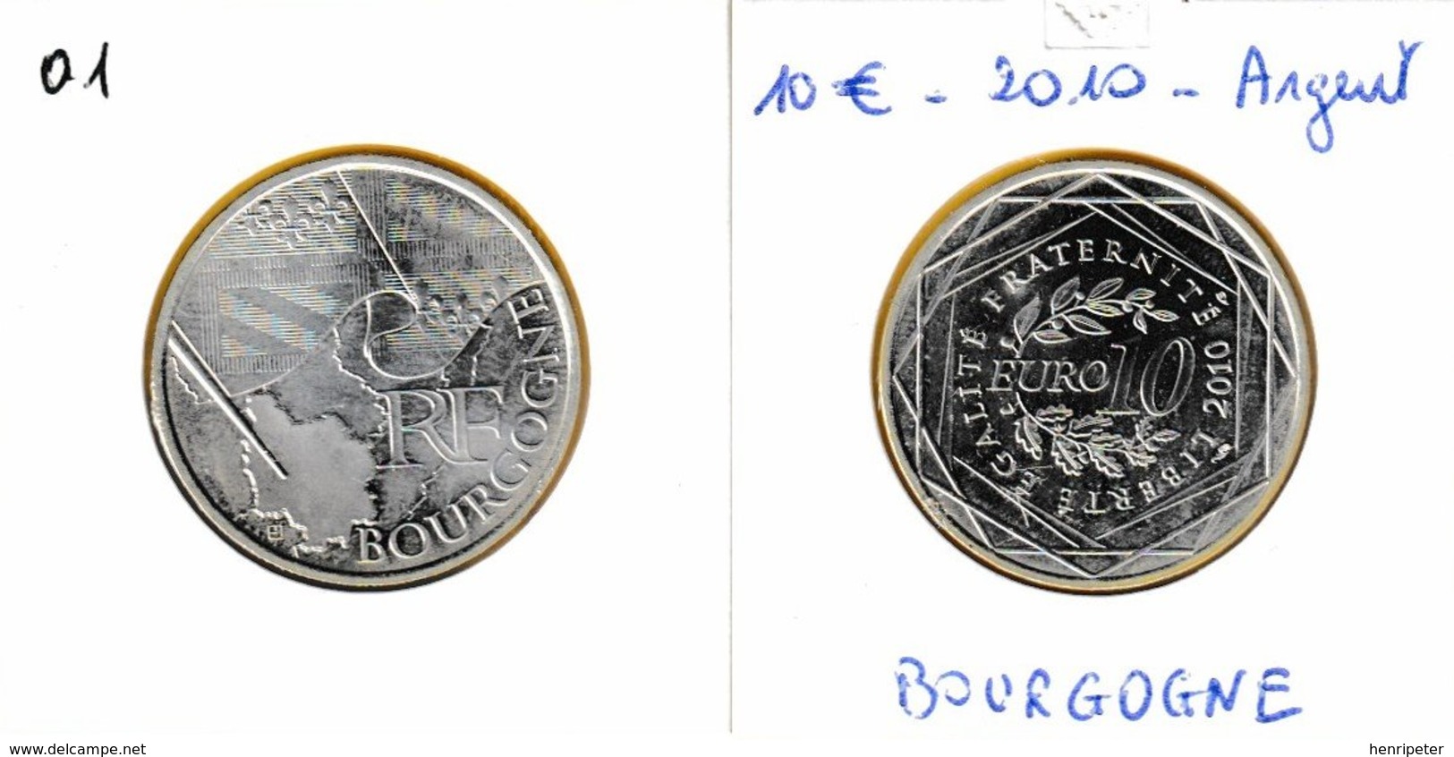 10 Euro En Argent 900 De La Région Bourgogne - France 2010 - France