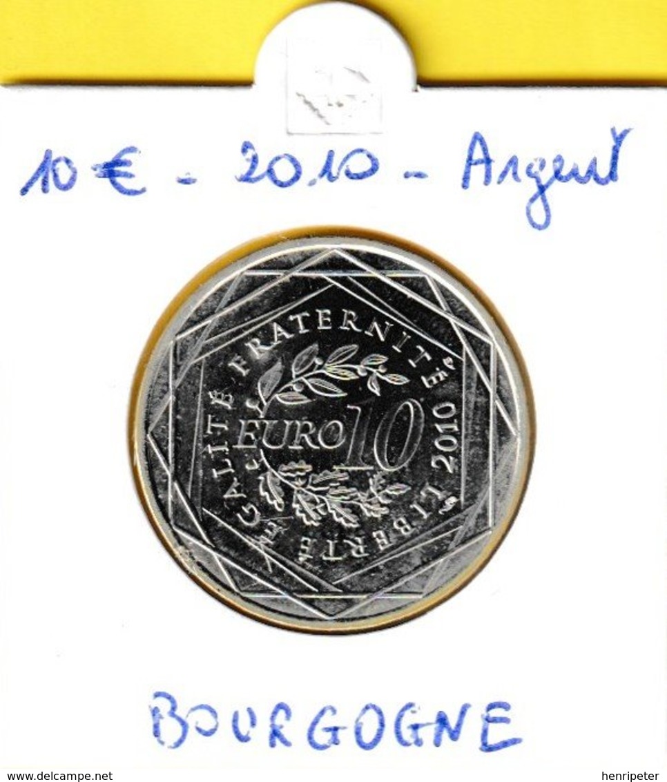 10 Euro En Argent 900 De La Région Bourgogne - France 2010 - France