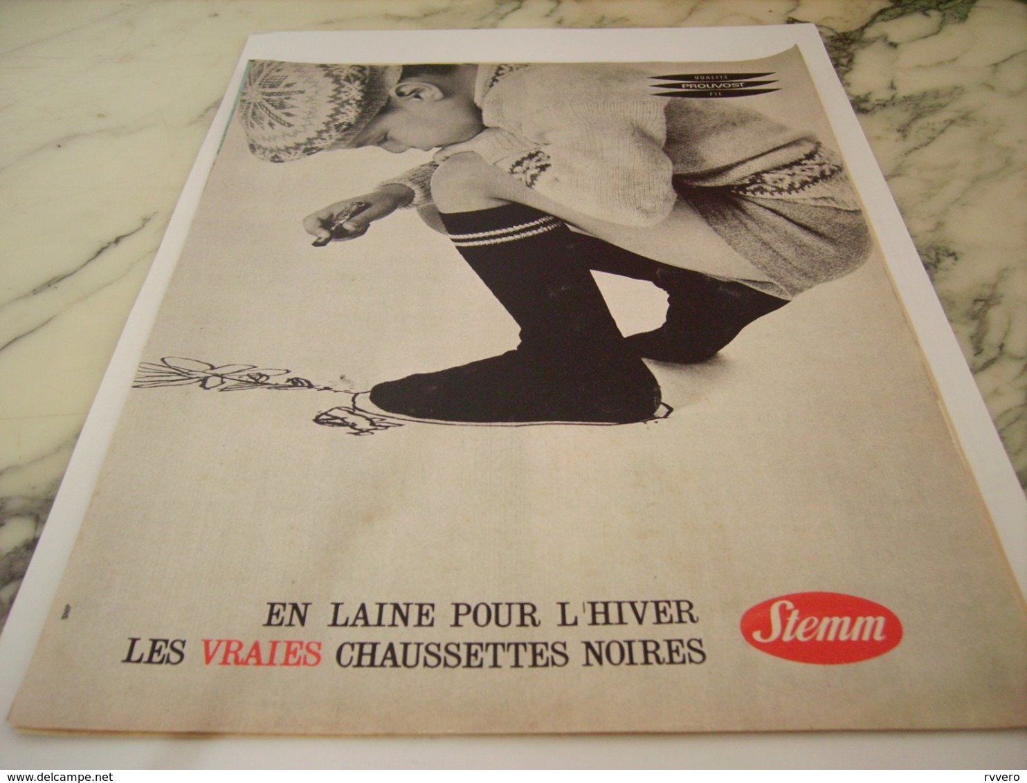 ANCIENNE PUBLICITE DES CHAUSSETTES EN LAINE  DE STEMM  1961 - Other & Unclassified