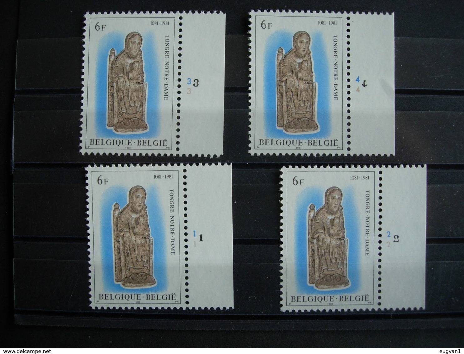 Belgique:2010** Tongres Notre Dame. Les 4 Numéros De Planche - 1971-1980