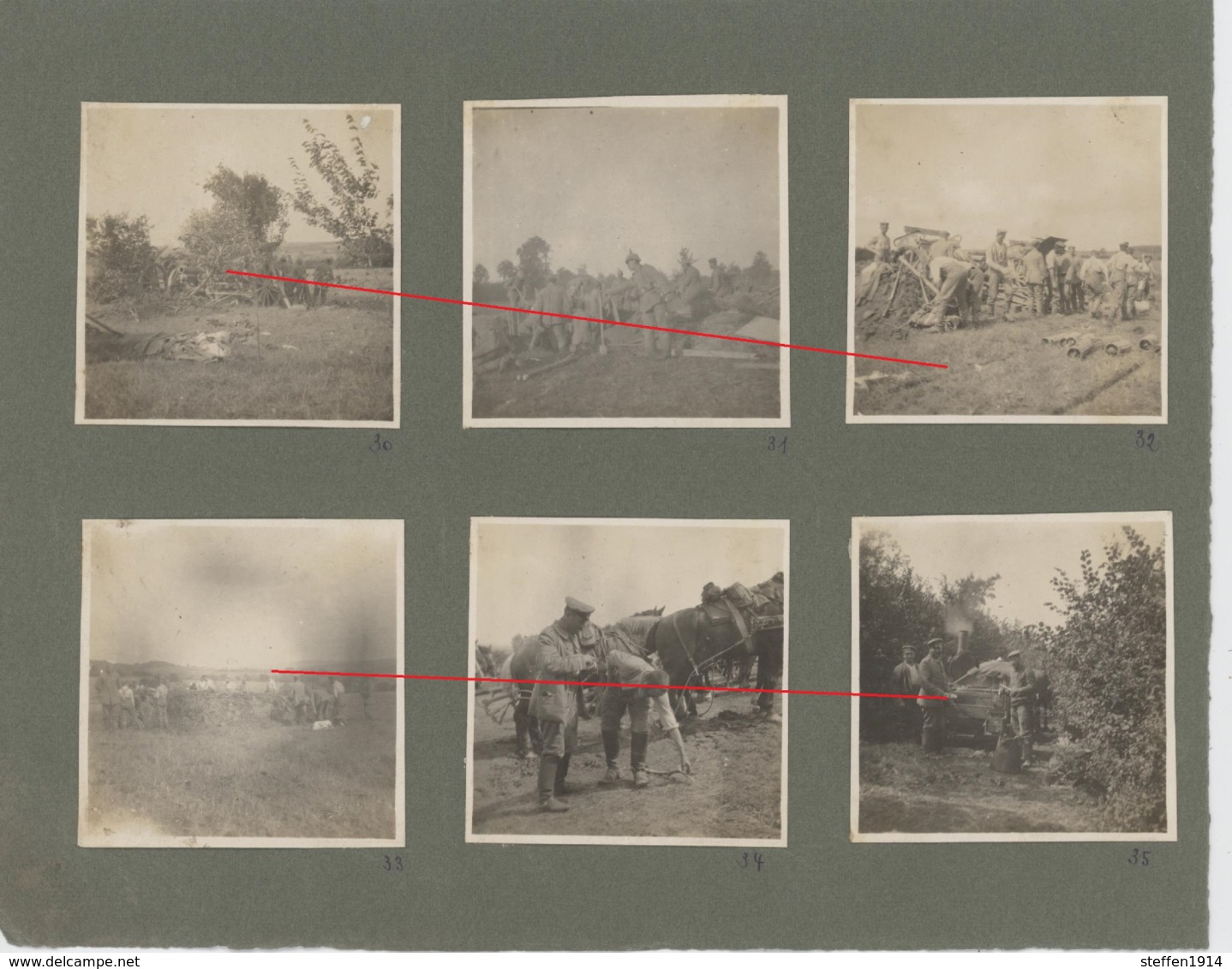 (1914-1918) 12 PHOTOs Allemande-France-KB.Fuss Art.Nr.1-Barbas Meurthe  Moselle Stellungen Geschütze - Autres & Non Classés