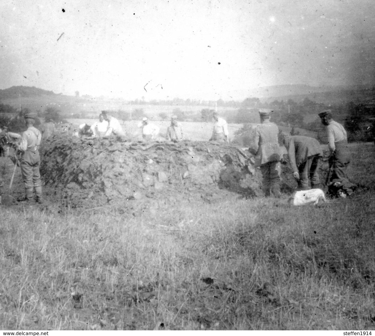 (1914-1918) 12 PHOTOs allemande-France-KB.Fuss Art.Nr.1-Barbas Meurthe  Moselle Stellungen Geschütze