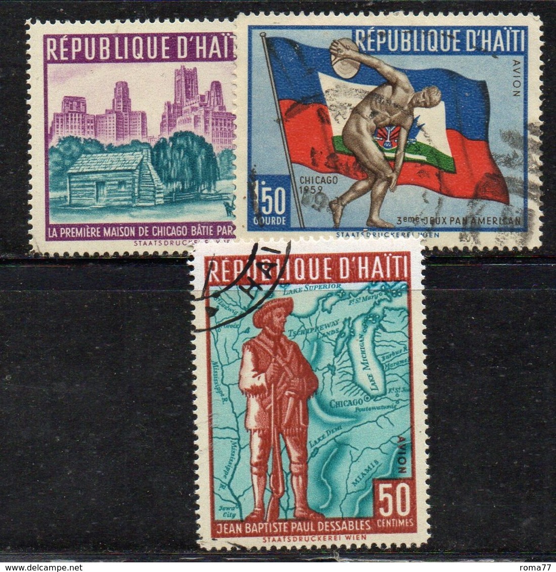 APR2970 - HAITI 1959 , Posta Aerea Serie Yvert N. 173/175  Usata  (2380A) - Haiti