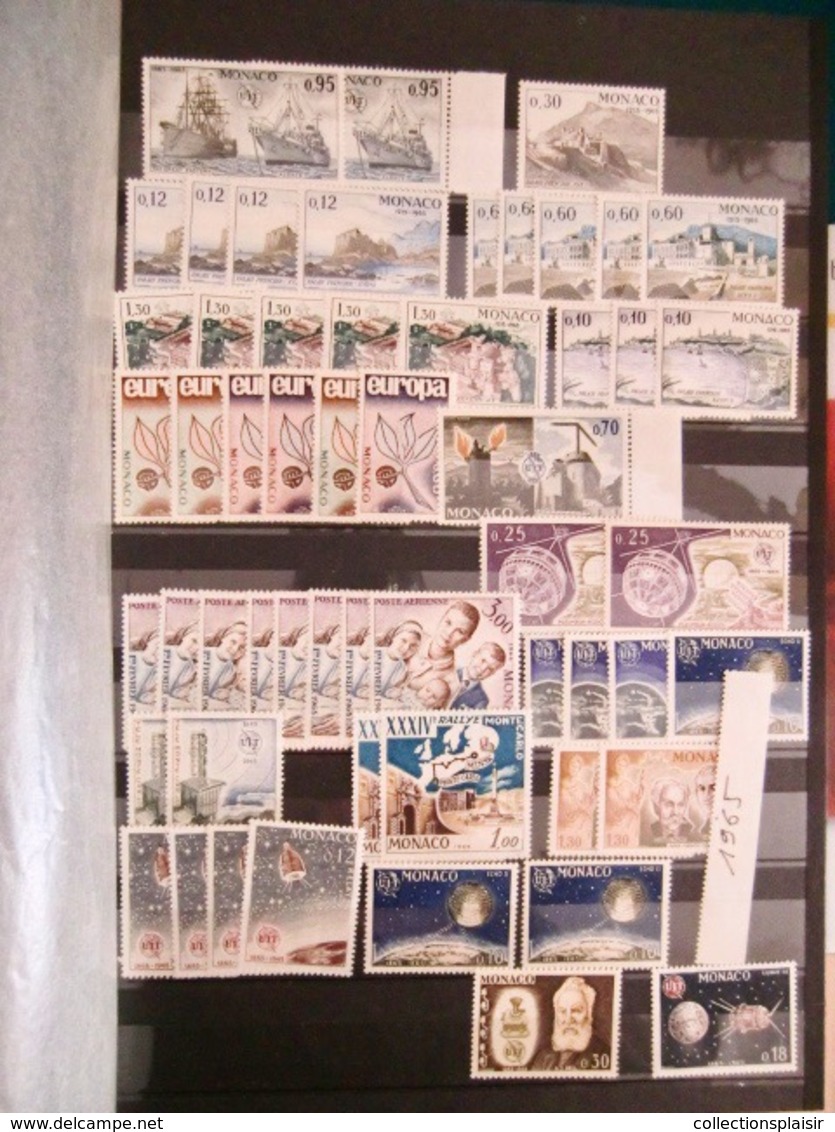 MONACO LIQUIDATION TRES IMPORTANTE COLLECTION DE TIMBRES NEUFS** EN MAJORITE NOMBREUX MULTIPLES BLOCS COINS DATES