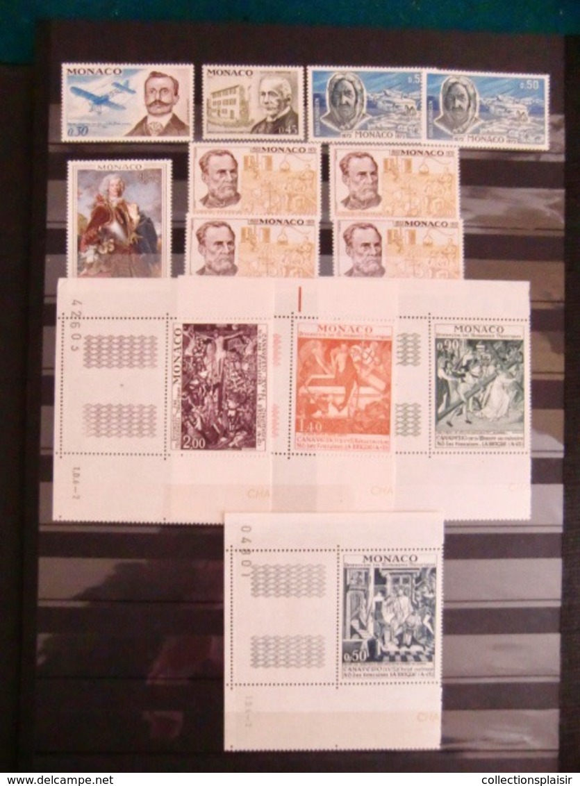 MONACO LIQUIDATION TRES IMPORTANTE COLLECTION DE TIMBRES NEUFS** EN MAJORITE NOMBREUX MULTIPLES BLOCS COINS DATES