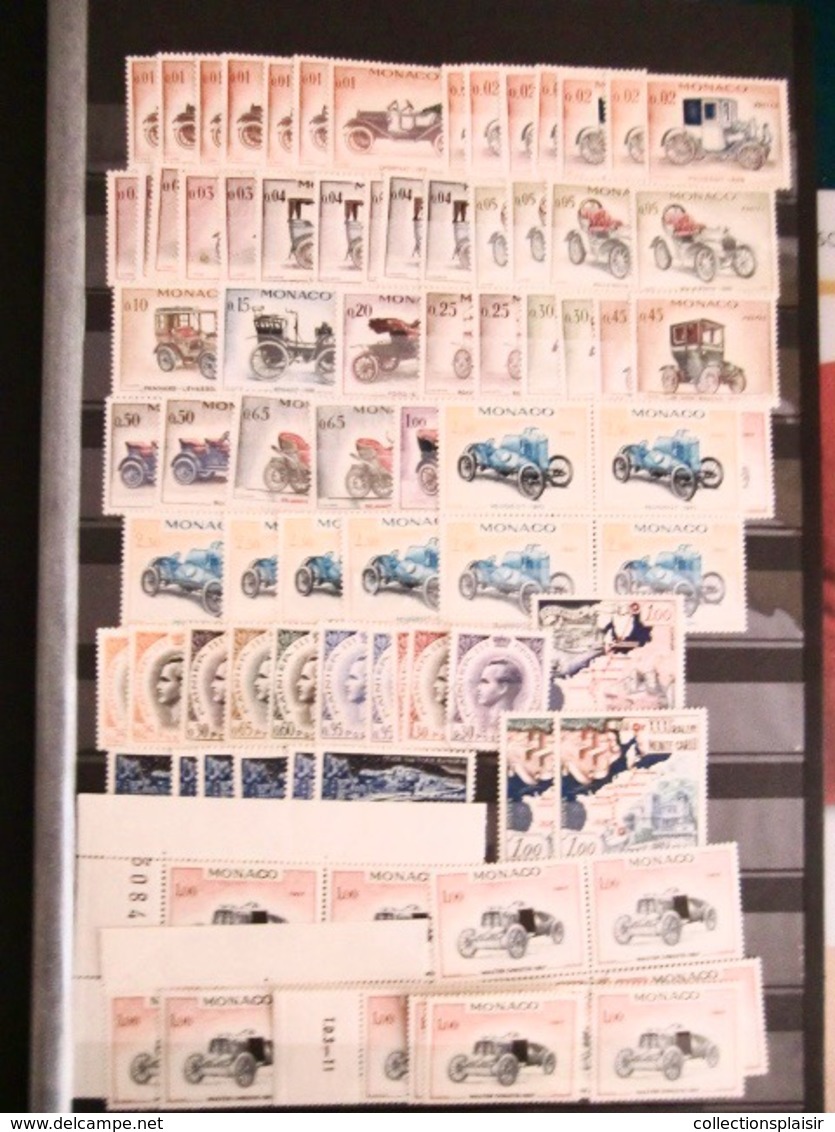 MONACO LIQUIDATION TRES IMPORTANTE COLLECTION DE TIMBRES NEUFS** EN MAJORITE NOMBREUX MULTIPLES BLOCS COINS DATES