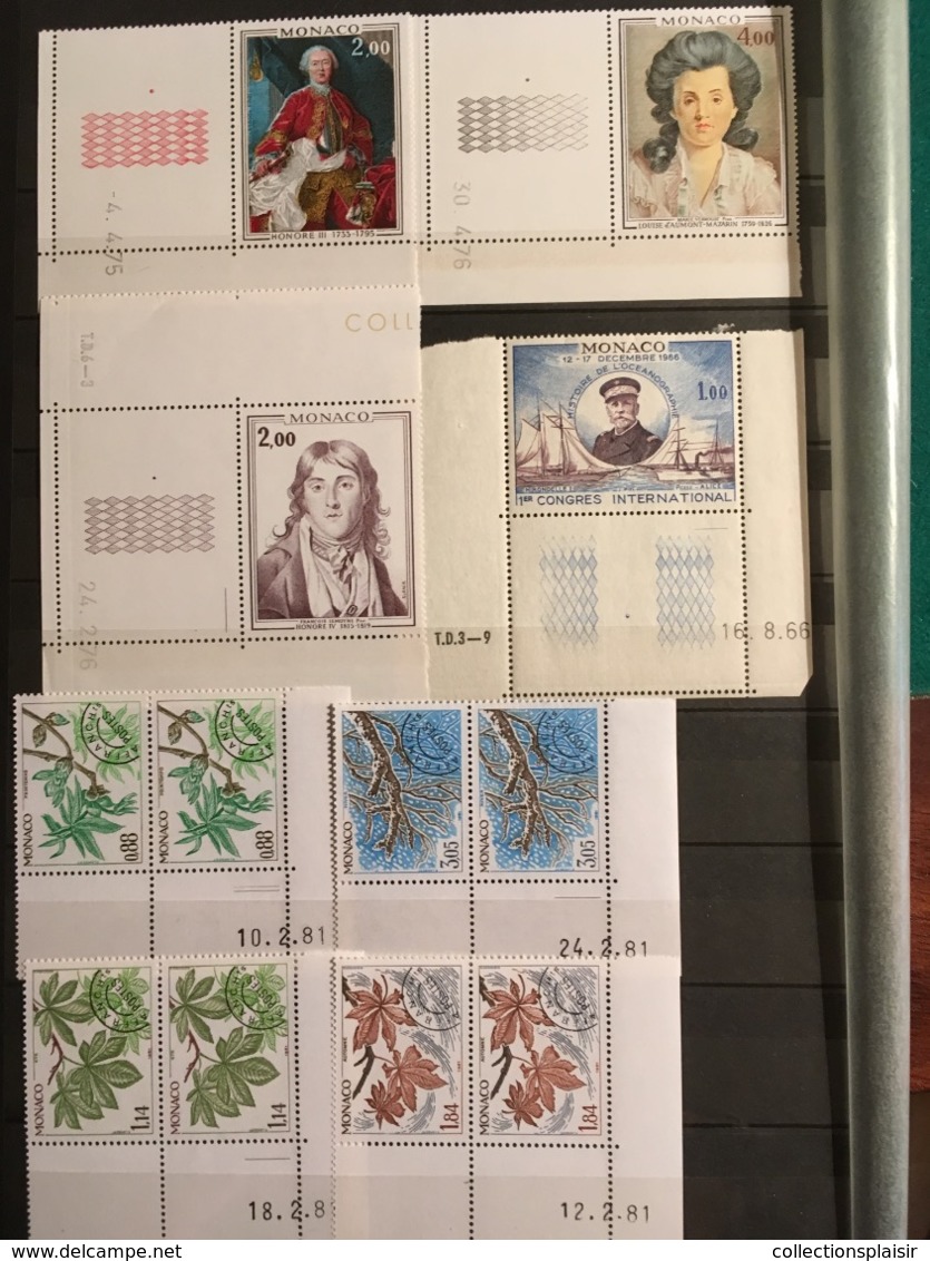 MONACO LIQUIDATION TRES IMPORTANTE COLLECTION DE TIMBRES NEUFS** EN MAJORITE NOMBREUX MULTIPLES BLOCS COINS DATES