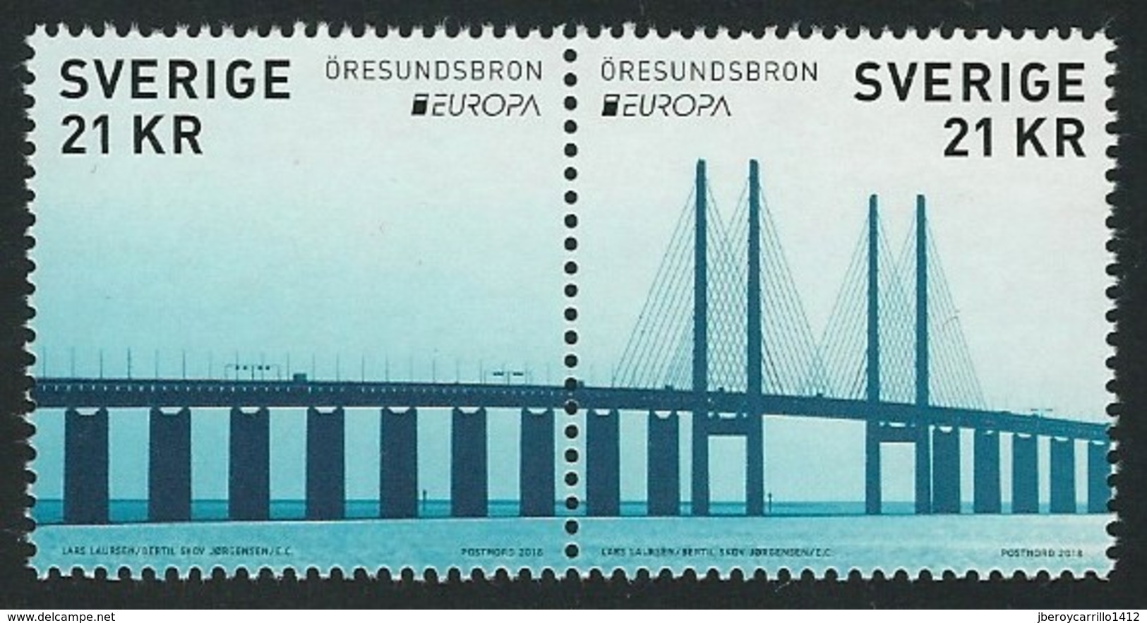 SUECIA/ SWEDEN/ SCHWEDEN/ SUÈDE - EUROPA 2018 - "PUENTES.- BRIDGES - BRÜCKEN - PONTS" - SET 2 Stamps From SOUVENIR SHEET - 2018