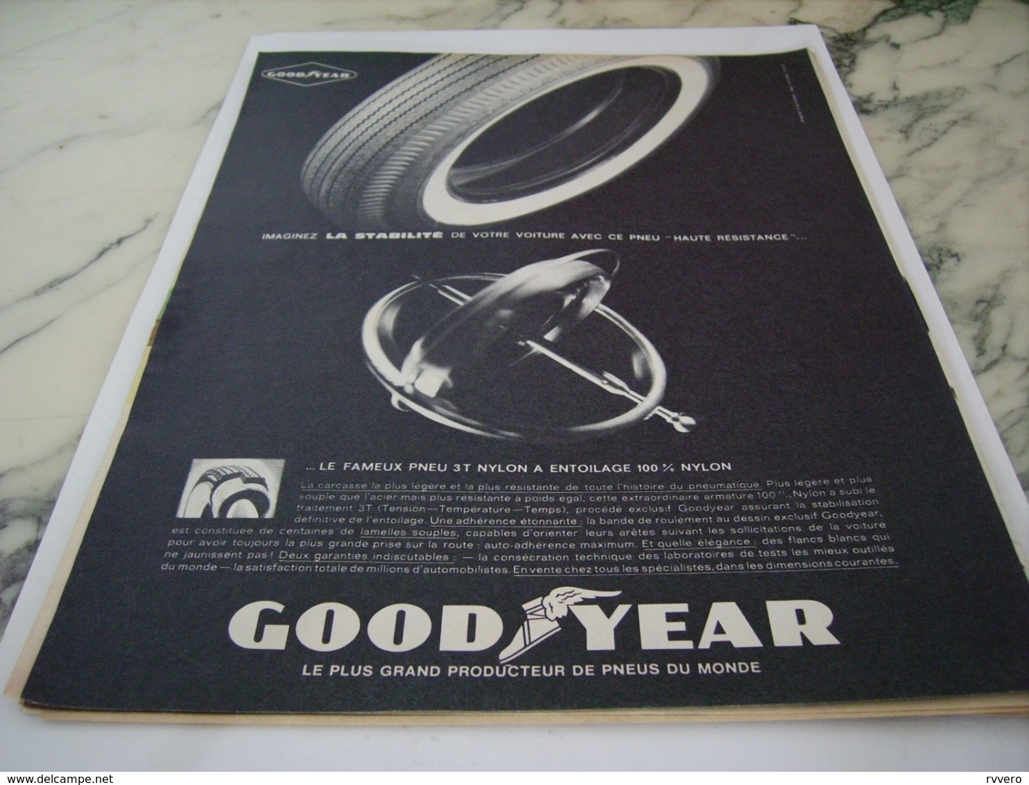 ANCIENNE PUBLICITE PNEU GOODYEAR  1961 - Other & Unclassified