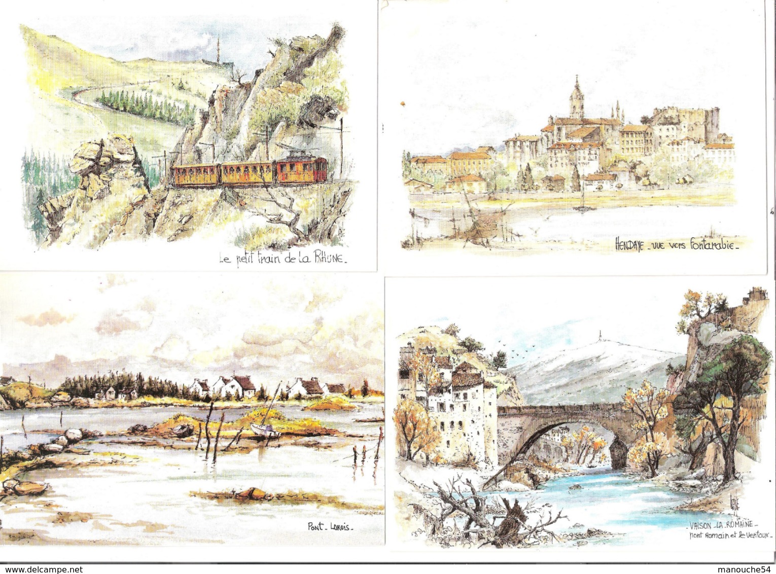 LOT DE 16 CPSM DE ROBERT LEPINE AQUARELLES - Paintings