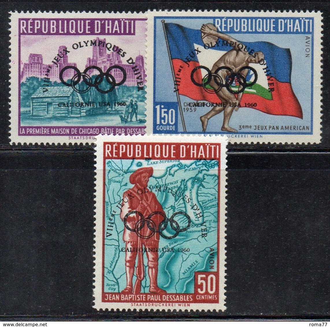 APR2971- HAITI 1960 , Posta Aerea Serie Yvert N. 184/186  ***  MNH  (2380A)  Squaw Valley - Haiti