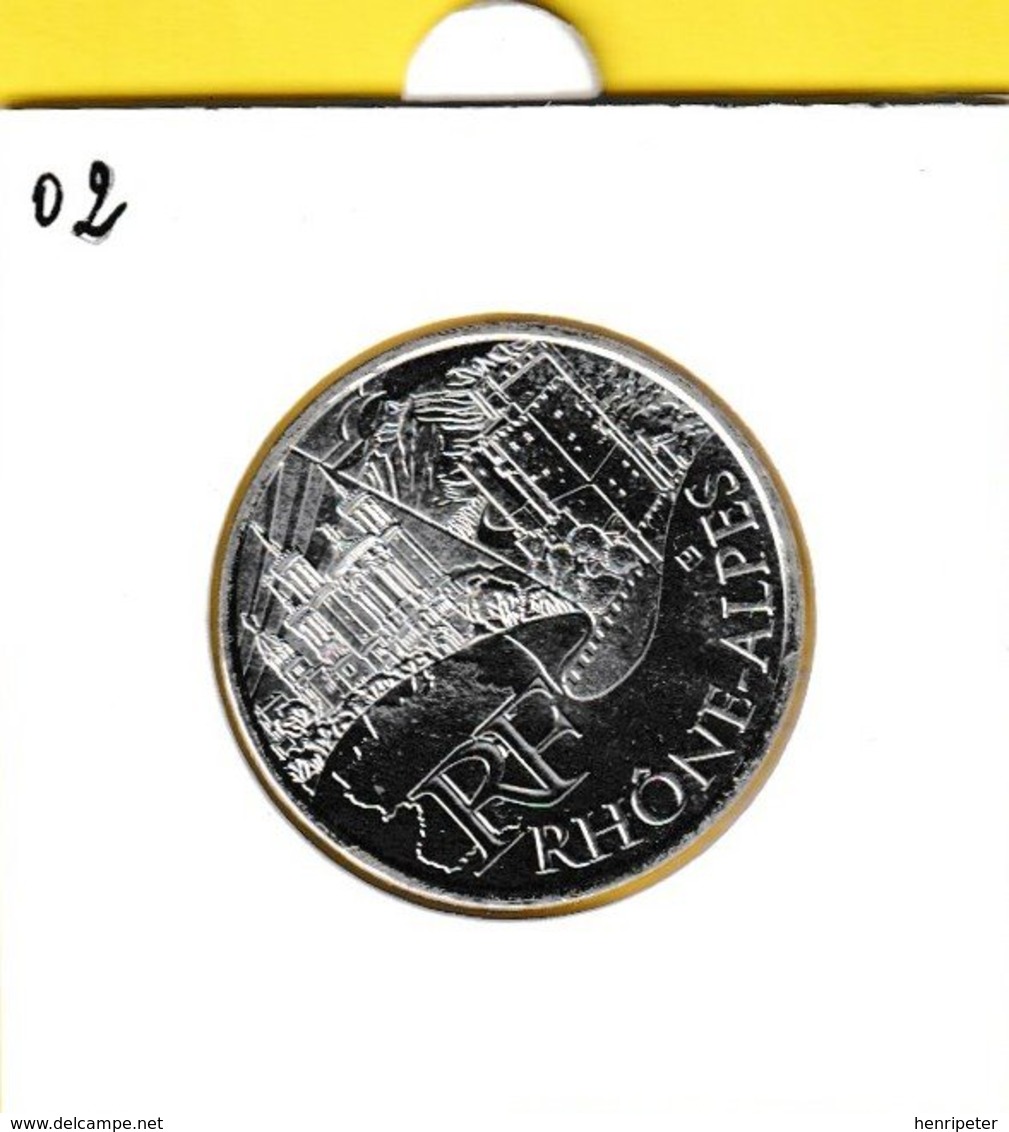 10 Euro En Argent 500 De La Région Rhône-Alpes  Basilique Notre-Dame De Fourvière Tour De Crest Mont Blanc - France 2011 - France