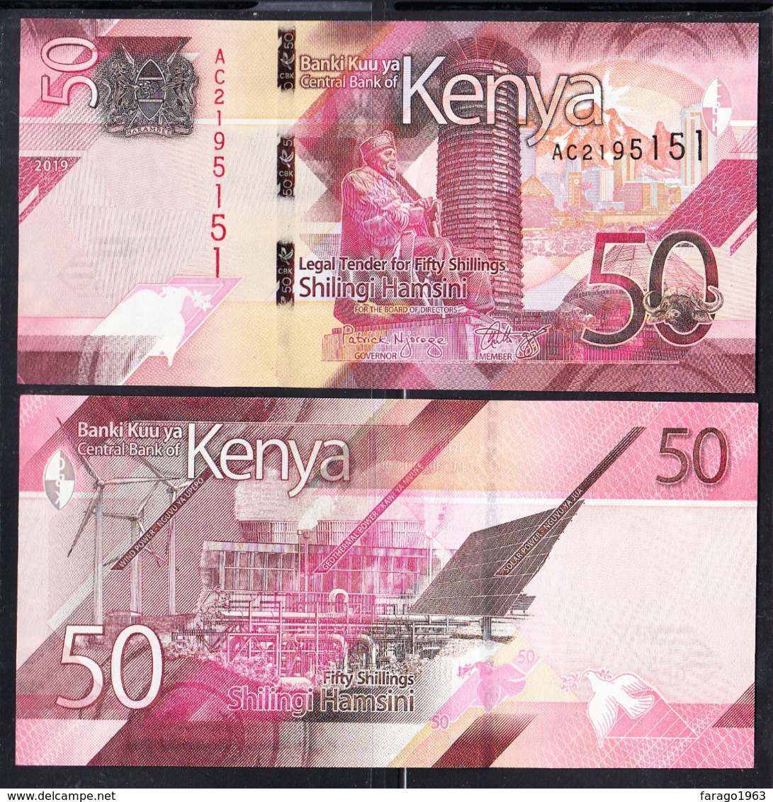 2019 Kenya ***NEW*** 50 Shilling Note Green Energy Wind Farms Solar UNCIRCULATED - Kenia