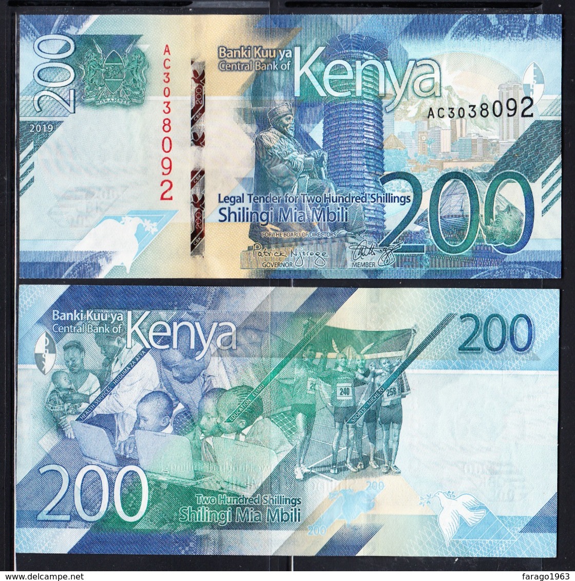 2019 Kenya ***NEW*** 200 Shilling Note Health Doctor Sports Athletics Education UNCIRCULATED - Kenia