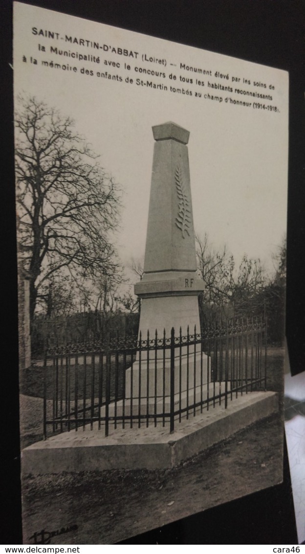 CPA - St Martin D'abbat (loiret) - Monument élevé Par Les Soins De La Municipalité.... - Autres & Non Classés