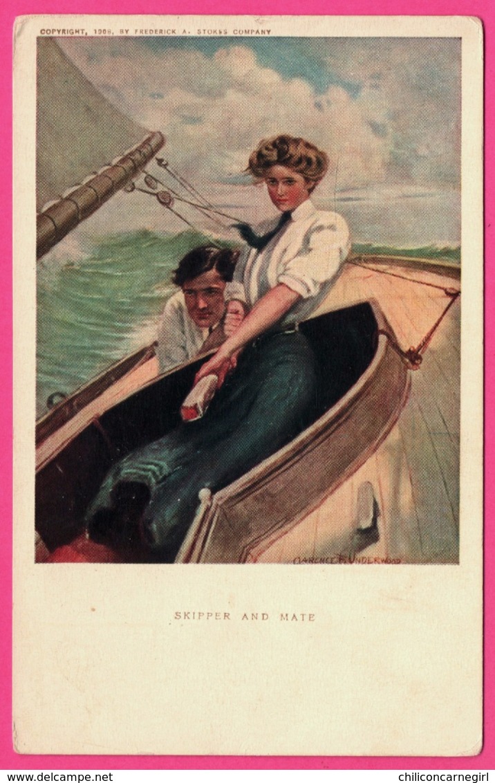 Illustrateur CLARENCE UNDERWOOD - Skipper And Mate - Voilier - Couple - Edit. FREDERICK A. STOKES - Underwood, Clarence F.