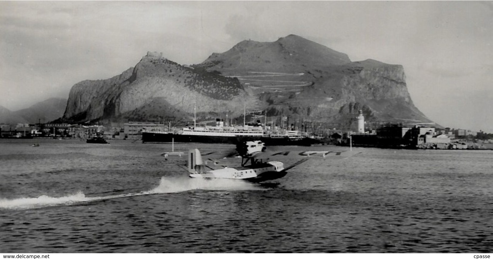 CPA Cartolina Postale ITALIA Italie PALERMO Sicilia - Monte Pellegrino IDROVOLANTE IN ARRIVO (Hydravion) Avion Aviation - Palermo