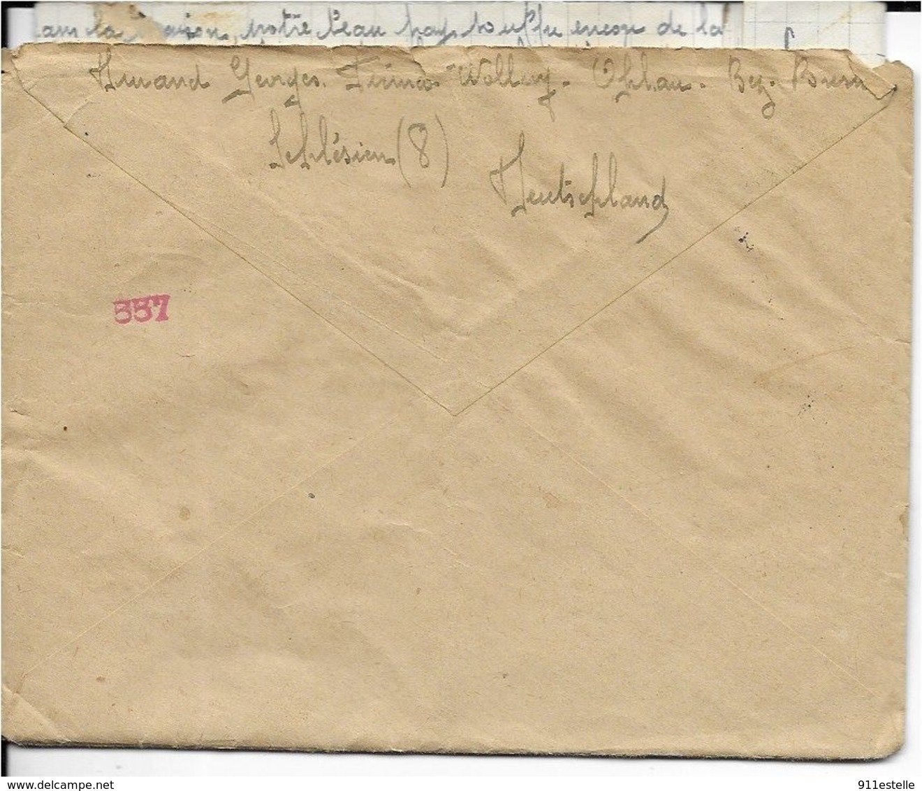 Pologne    LETTRE De OHLAU  Pour VICHY  En 1944 AVEC LE COURRIER . - Covers & Documents