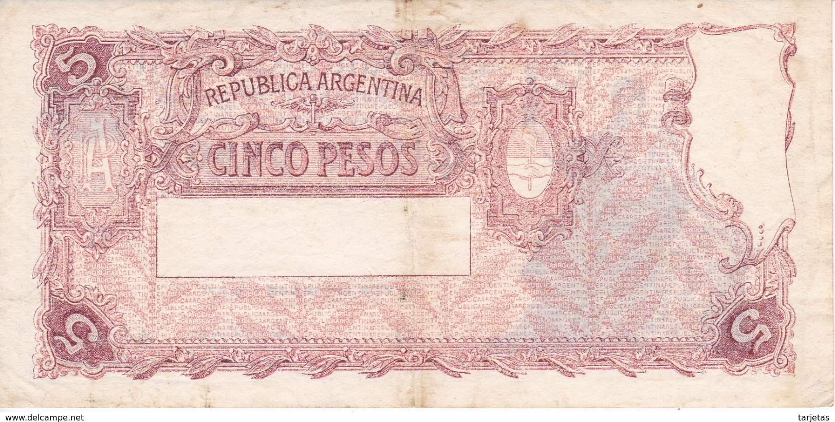 BILLETE DE ARGENTINA DE 5 PESOS LEYES Nº 12962 Y 13571 SERIE H  (BANKNOTE) DIFERENTES FIRMAS - Argentina