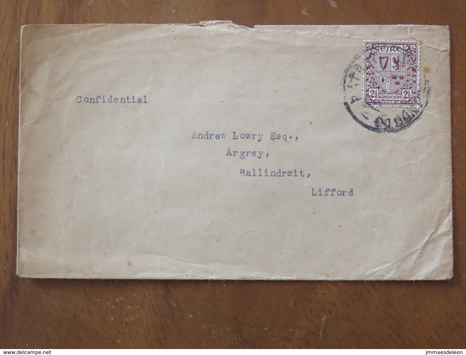 Ireland 1948 Cover To England - Arms - Music - Wax Sealed (crown) - Briefe U. Dokumente