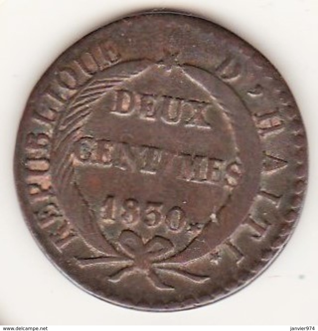 République D’Haiti , 2 Centimes 1830 AN 27. En Cuivre,  KM# A22 - Haïti
