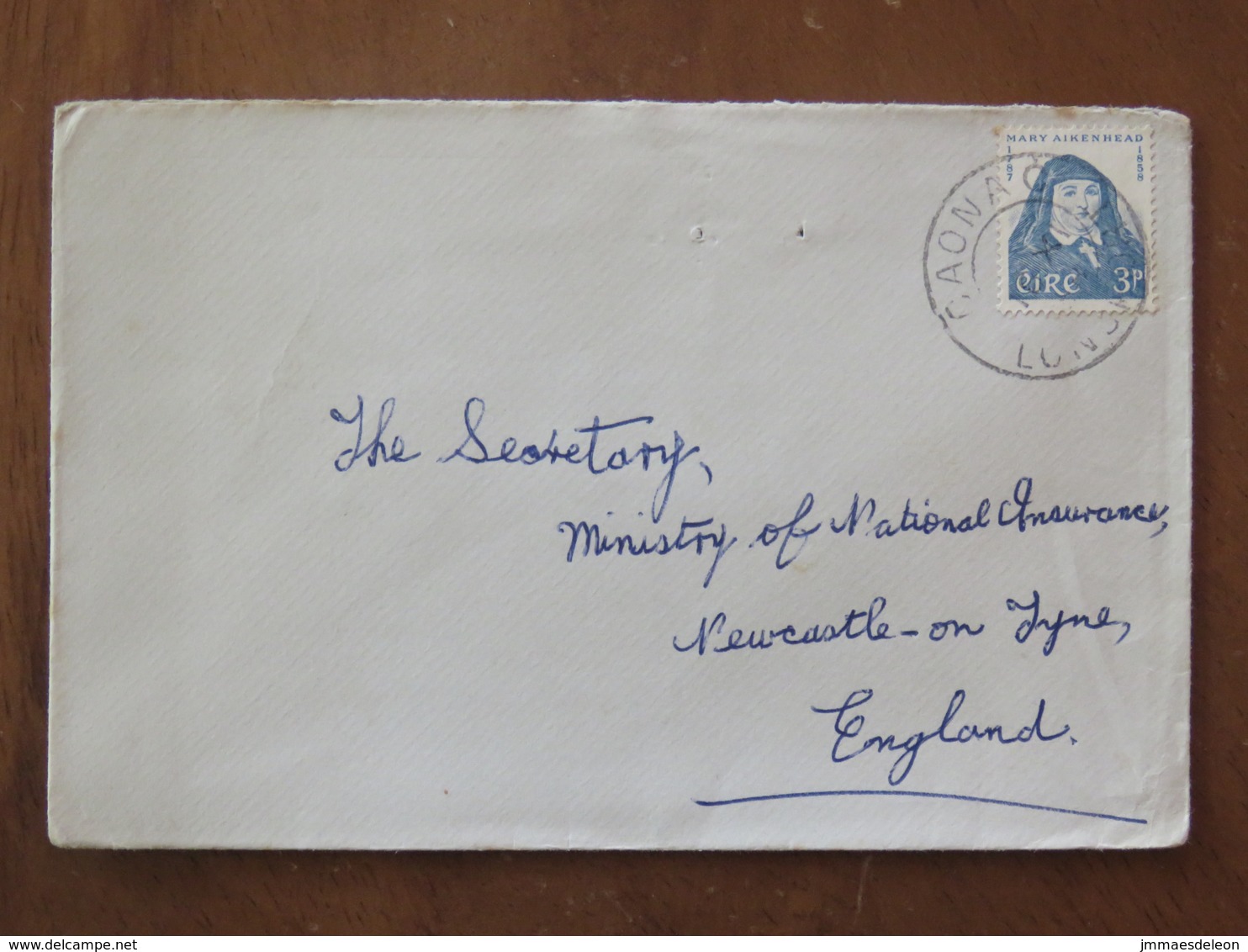 Ireland 1958 Cover Caonac To England - Mother Mary Aikenhead - Brieven En Documenten