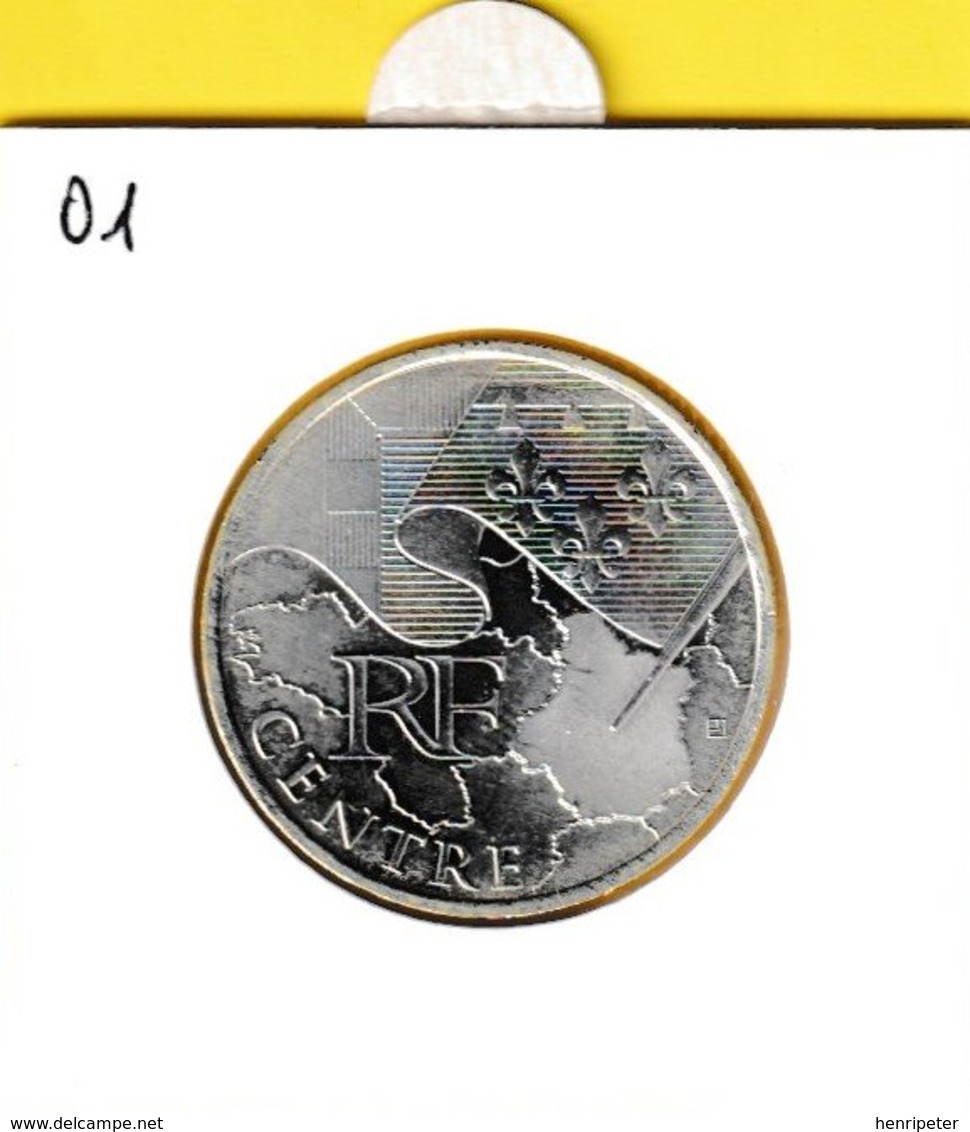 10 Euro En Argent 900 De La Région Centre - Amoiries Fleurs De Lys - France 2010 - France