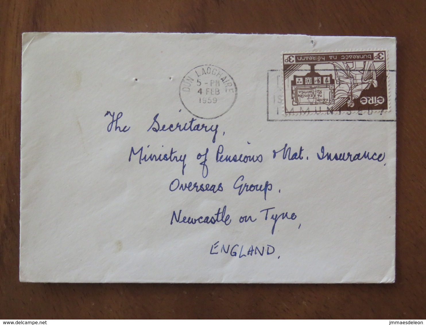Ireland 1959 Cover Dun Laoghaire To England - Constitution - Vaccine Slogan - Lettres & Documents