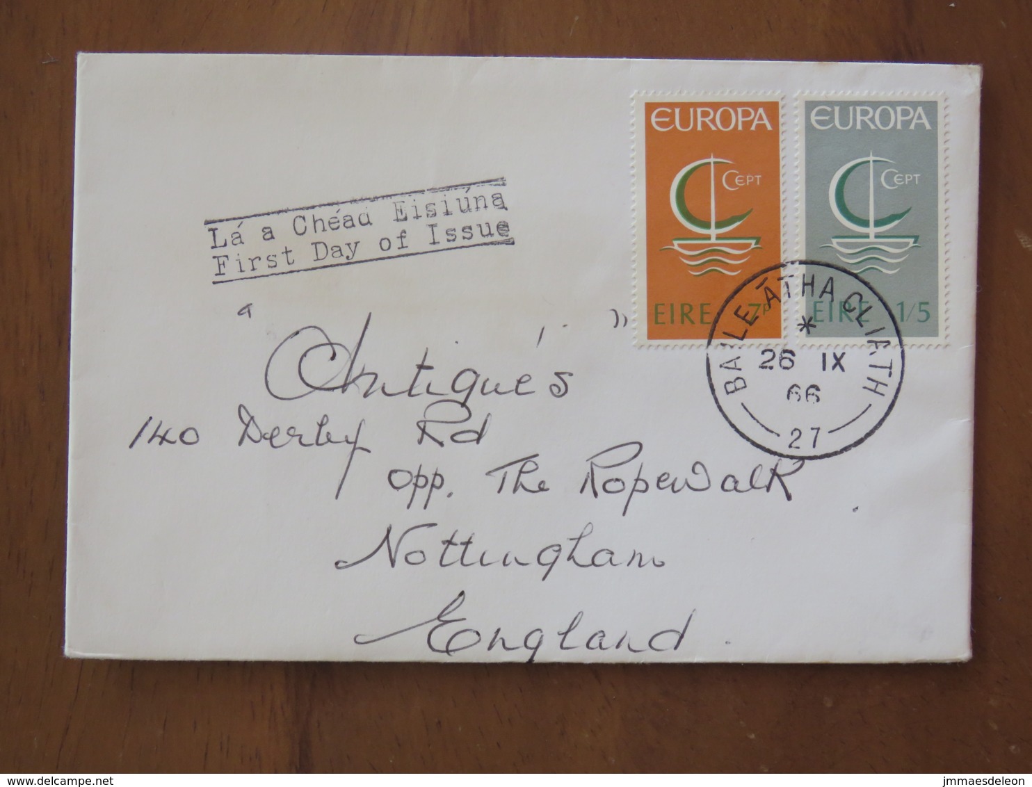 Ireland 1966 FDC Cover To England - Europa CEPT - Ship - Covers & Documents