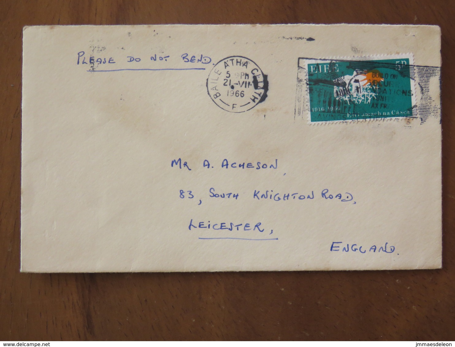 Ireland 1966 Cover Baile Atha To England - Lives Lost In Fight For Independence - Storia Postale