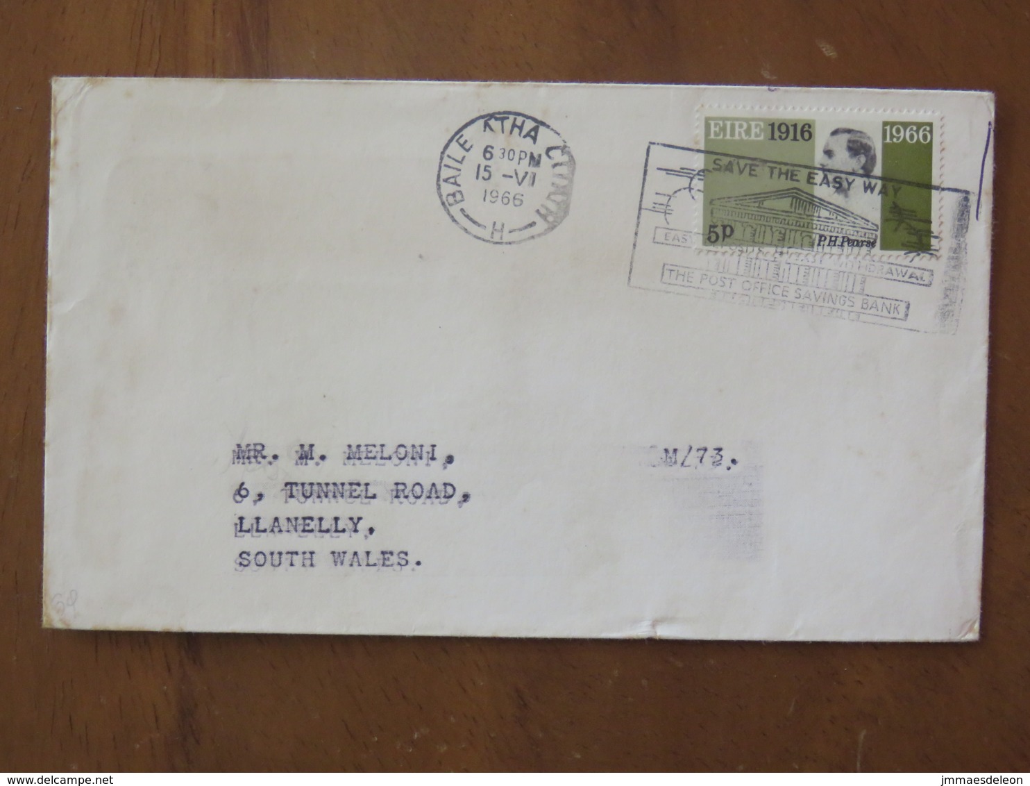 Ireland 1966 Cover Baile Atha To England - Patrick Henry Pearse - Bank Slogan - Lettres & Documents