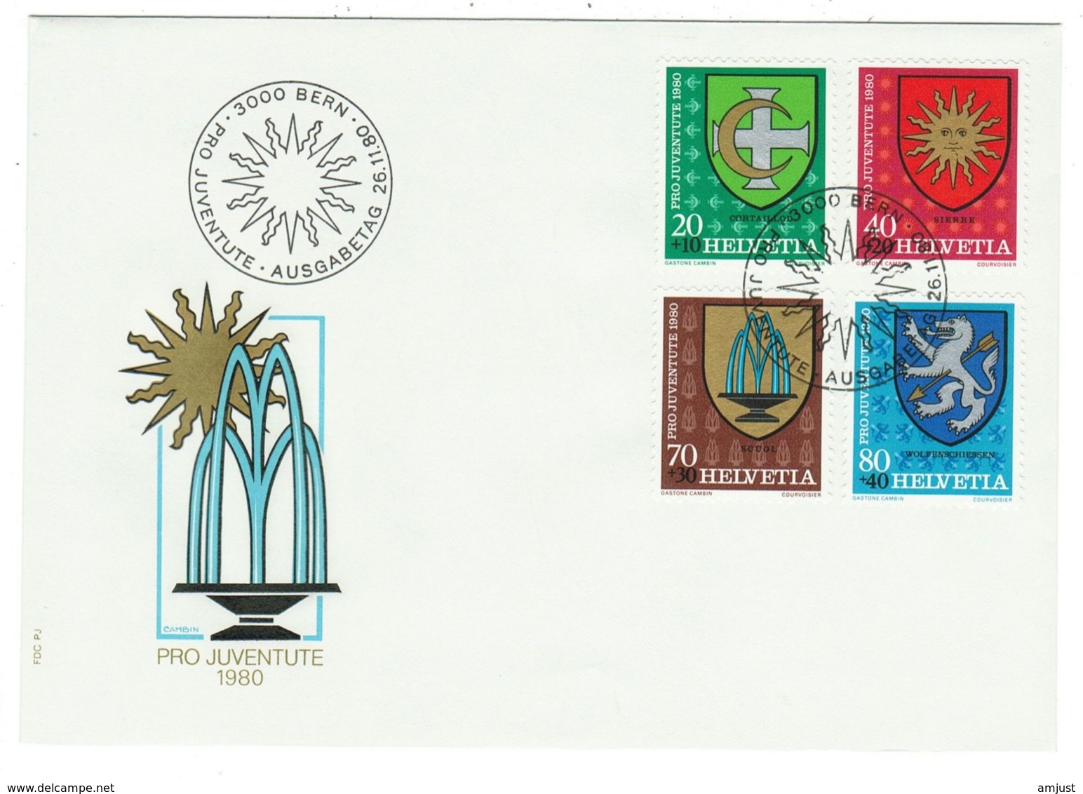 Suisse//Schweiz//Svizerra // Switzerland// Pro- Juventute // 1980 // Lettre (FDC) Avec Série Oblitérée 1er Jour - Lettres & Documents