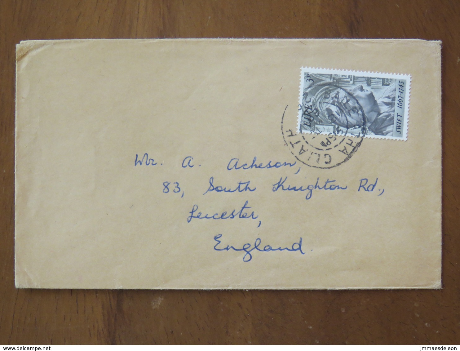 Ireland 1968 Cover Baile Atha To England - Gulliver Lilliput Jonathan Swift Writer - Covers & Documents