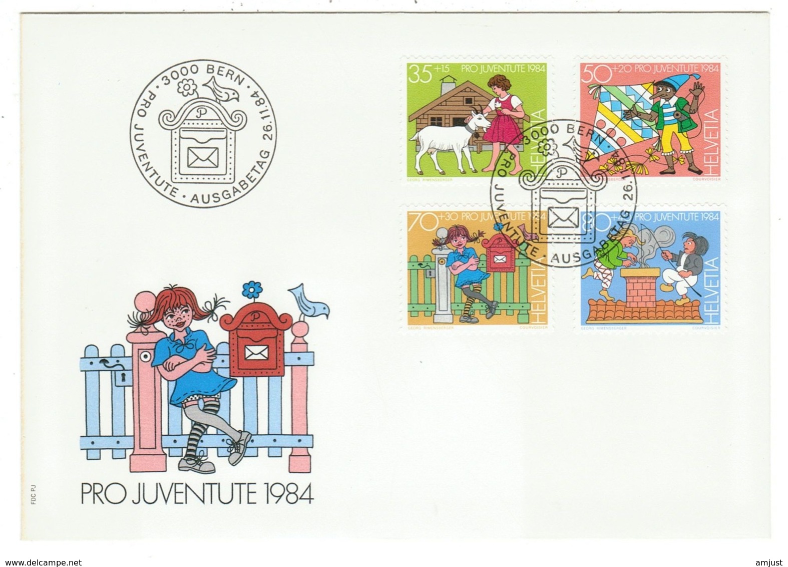 Suisse//Schweiz//Svizerra // Switzerland// Pro- Juventute // 1984 // Lettre (FDC) Avec Série Oblitérée 1er Jour - Lettres & Documents