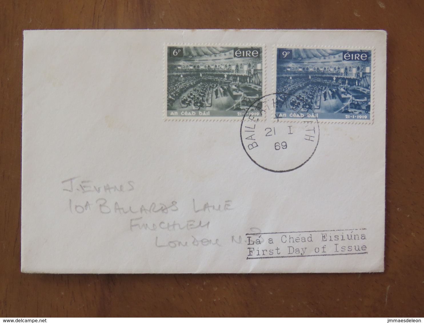 Ireland 1969 FDC Cover To England - Irish Parliament - Brieven En Documenten