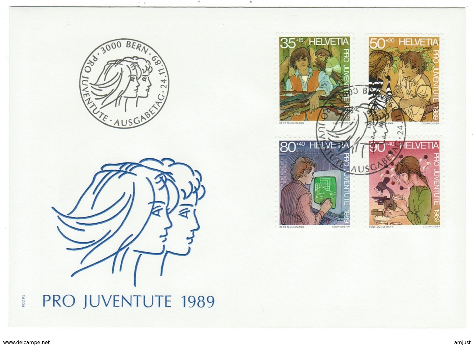 Suisse//Schweiz//Svizerra // Switzerland// Pro- Juventute // 1989 // Lettre (FDC) Avec Série Oblitérée 1er Jour - Briefe U. Dokumente