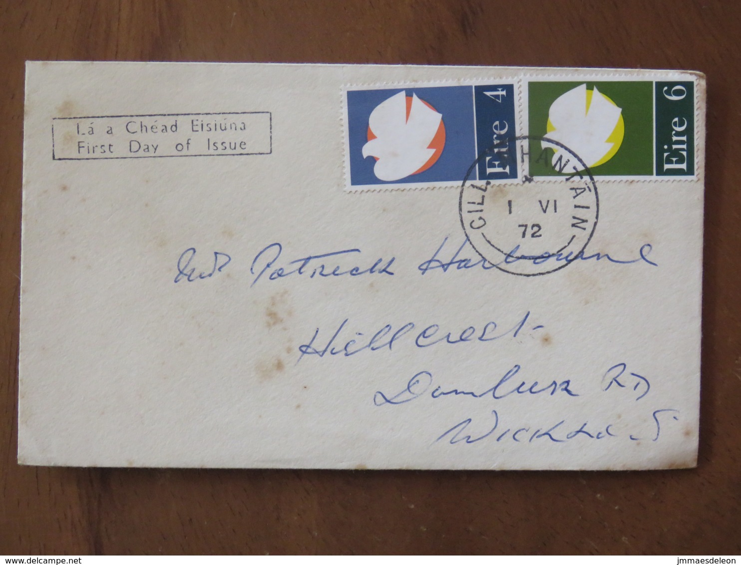 Ireland 1972 FDC Cover To England - Patriot Dead Of 1922-23 - Dove - Covers & Documents