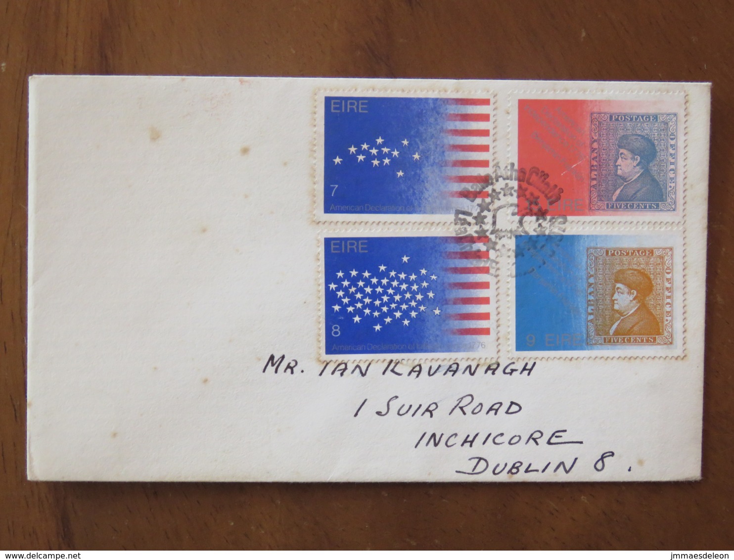 Ireland 1976 FDC Cover To Dublin - American Bicentennial - Flag - Stamp On Stamp - Lettres & Documents